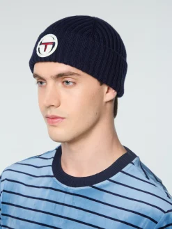 Sergio Tacchini Monk Knit Beanie- MARITIME BLUE Fashion