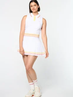 Sergio Tacchini Noale Cropped Tennis Polo- BRILLIANT WHITE Sale