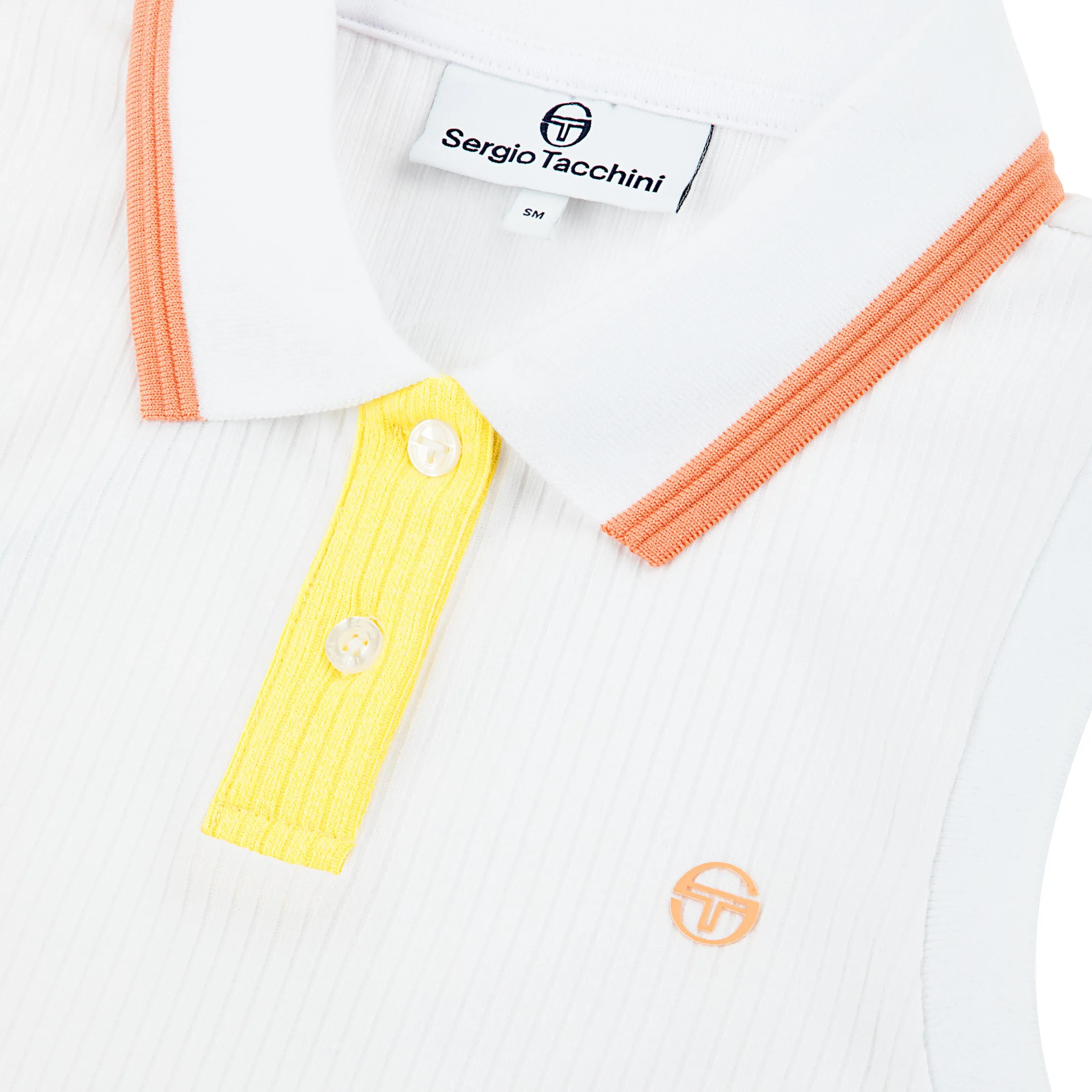 Sergio Tacchini Noale Cropped Tennis Polo- BRILLIANT WHITE Sale