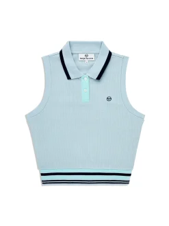 Sergio Tacchini Noale Cropped Tennis Polo- CELESTIAL BLUE Clearance
