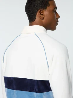 Sergio Tacchini Noci Velour Long Sleeve Polo- GARDENIA New