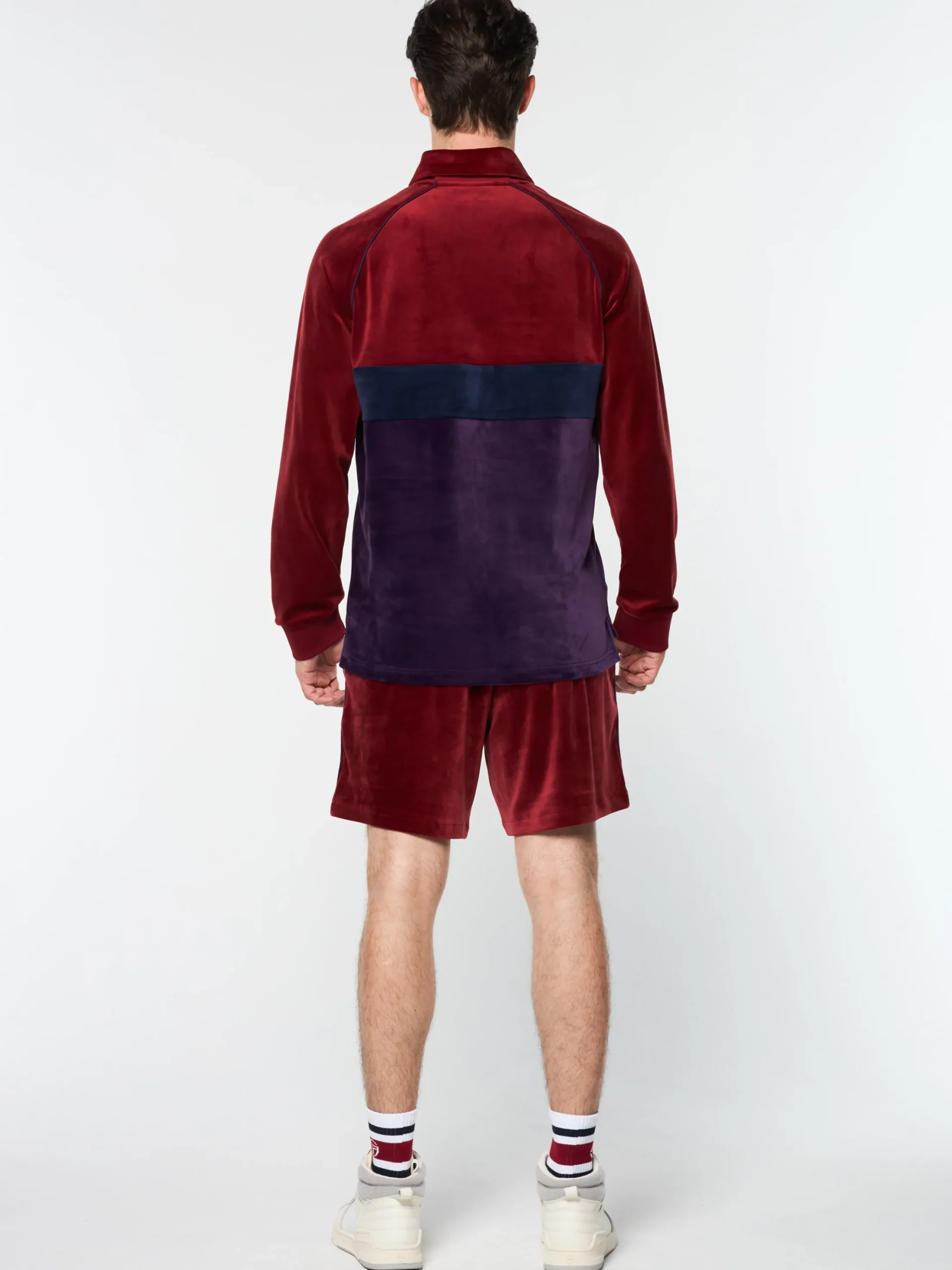 Sergio Tacchini Noci Velour Long Sleeve Polo- SUN DRIED TOMATO Clearance