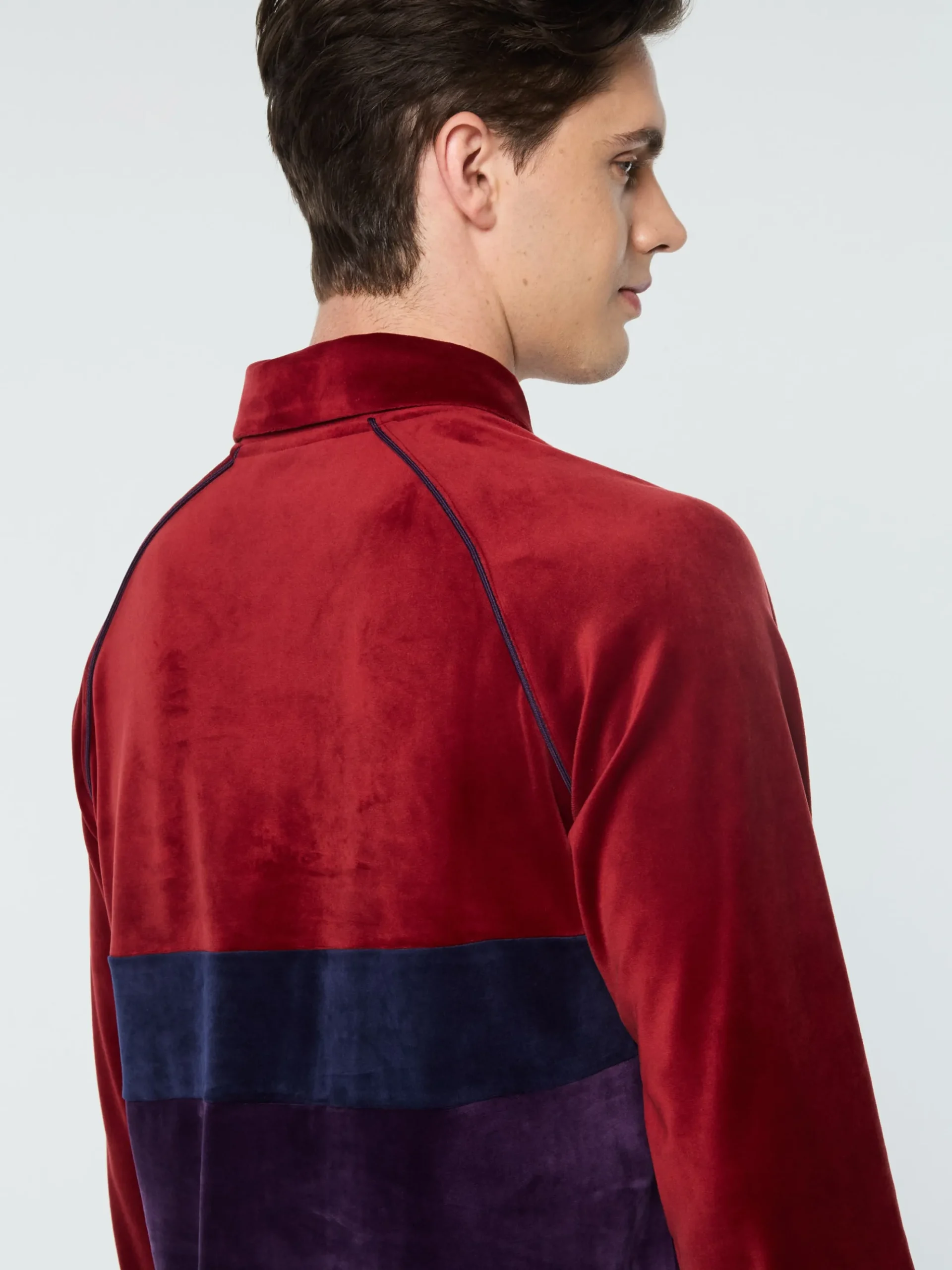 Sergio Tacchini Noci Velour Long Sleeve Polo- SUN DRIED TOMATO Clearance