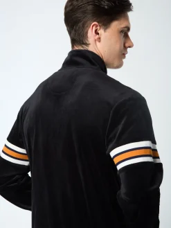 Sergio Tacchini Ostuni Velour Track Jacket- BLACK BEAUTY Hot