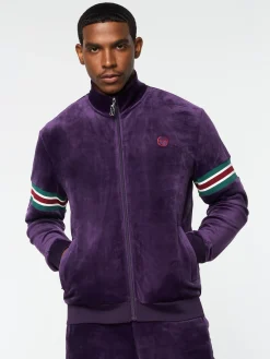 Sergio Tacchini Ostuni Velour Track Jacket- BLACKBERRY CORDIAL Online