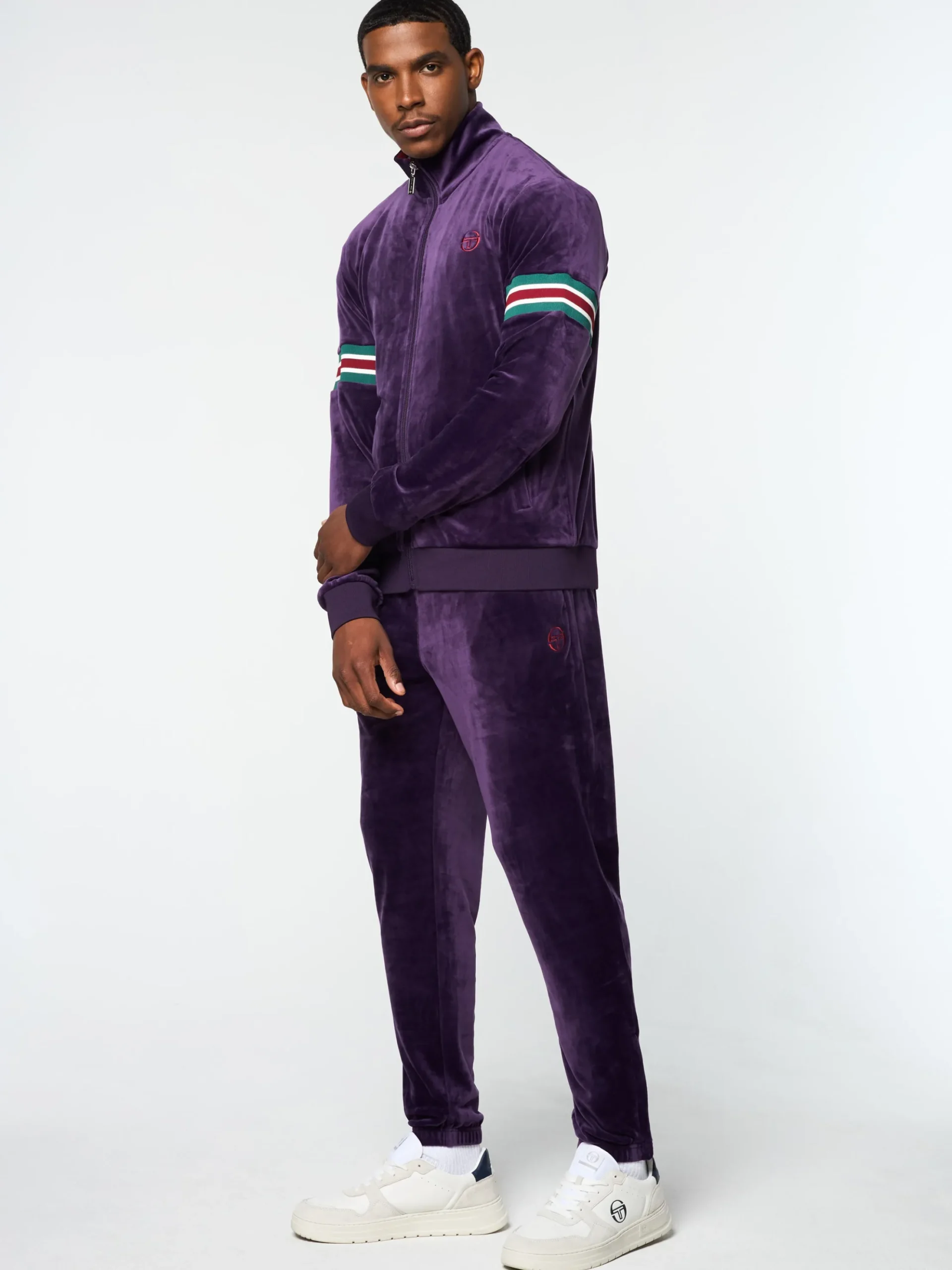 Sergio Tacchini Ostuni Velour Track Jacket- BLACKBERRY CORDIAL Online