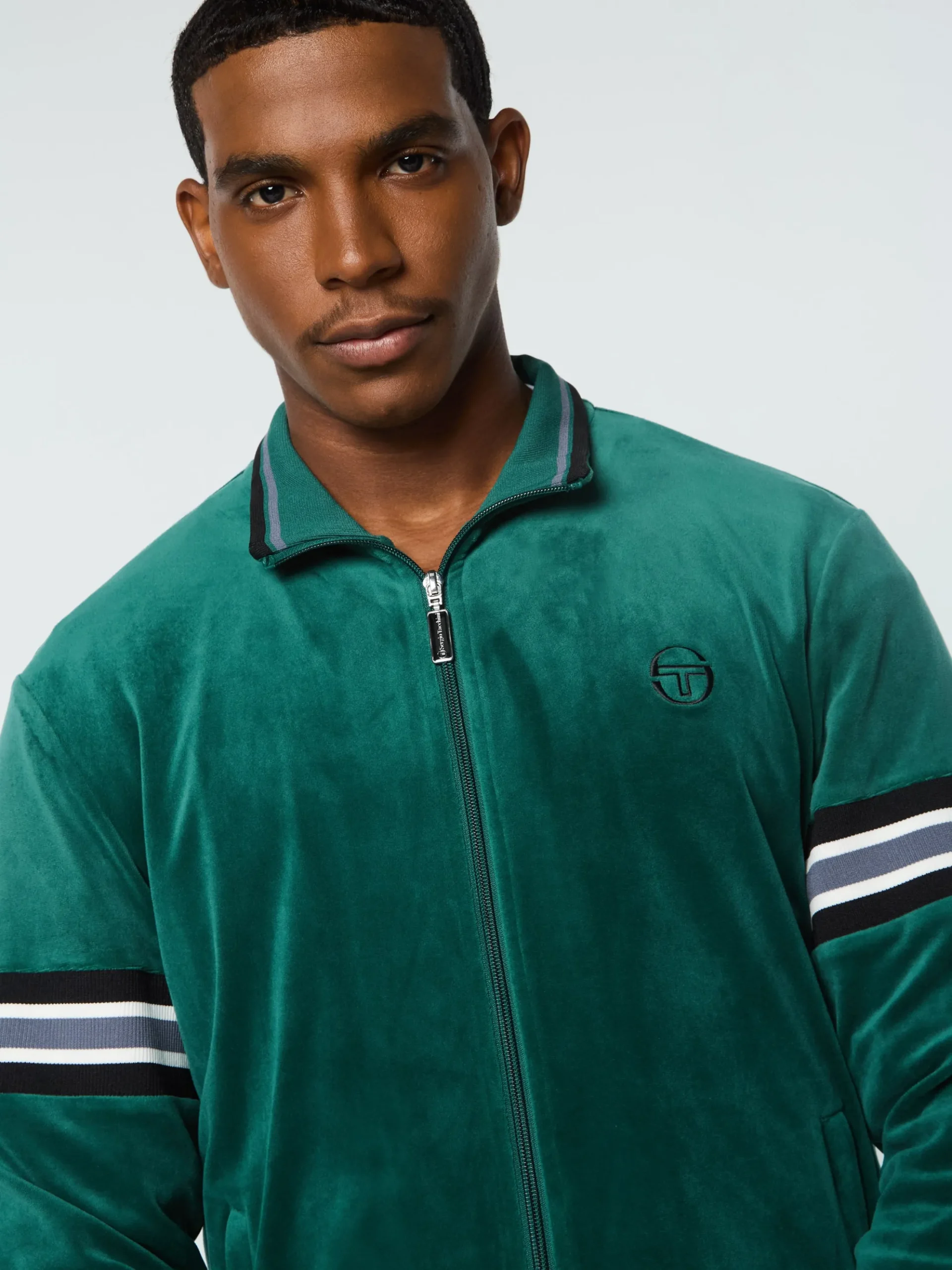 Sergio Tacchini Ostuni Velour Track Jacket- RAINFOREST Fashion