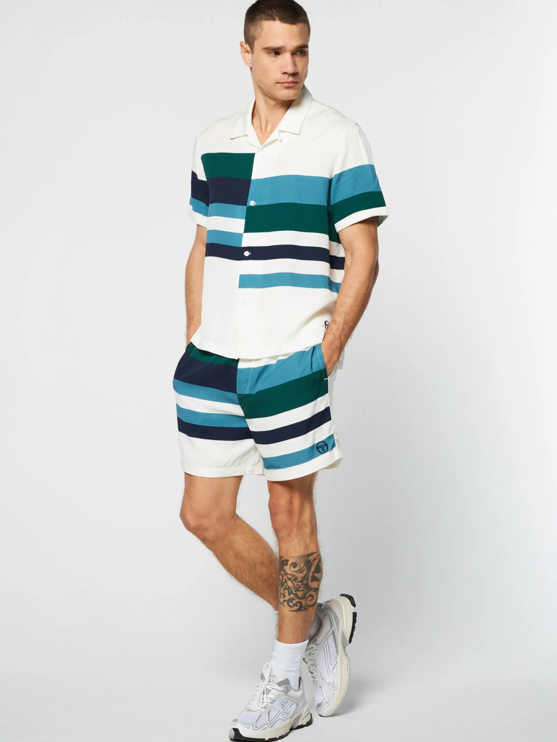 Sergio Tacchini Pennellata Cabana Shirt- Gardenia/ Multi GARDENIA MULTI Online