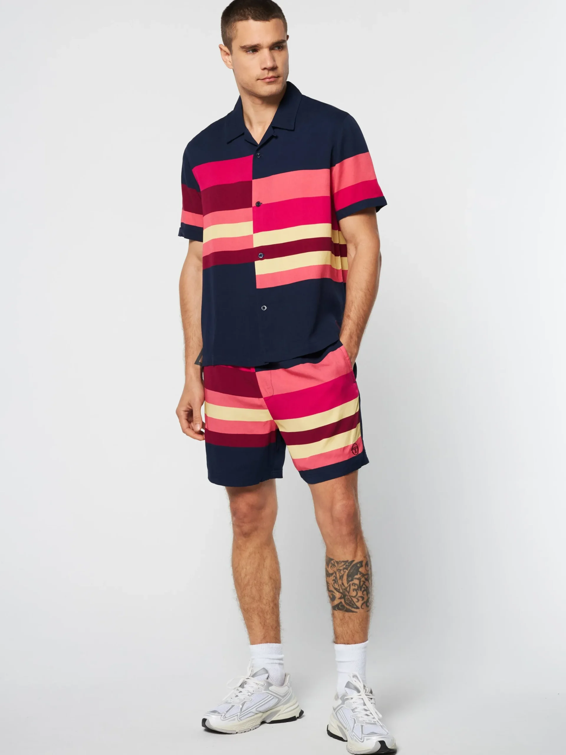 Sergio Tacchini Pennellata Cabana Shirt- Maritime Blue/ Multi MARITIME BLUE MULTI Sale