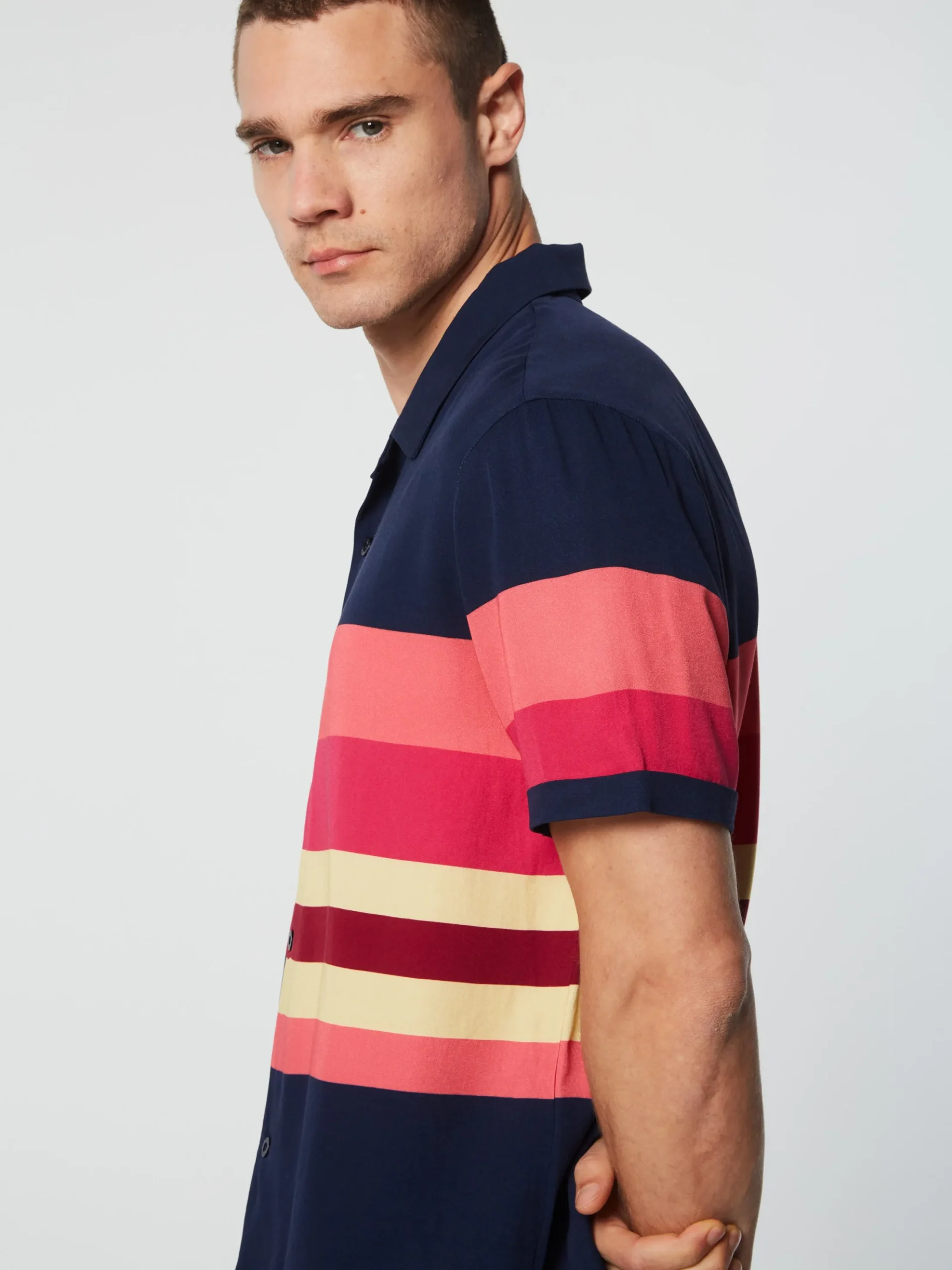 Sergio Tacchini Pennellata Cabana Shirt- Maritime Blue/ Multi MARITIME BLUE MULTI Sale