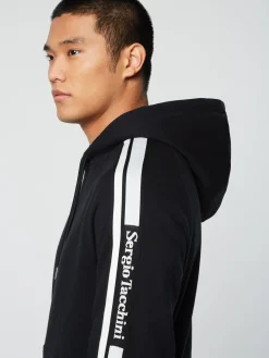 Sergio Tacchini Pereto Tape Hoodie- BLACK BEAUTY Sale