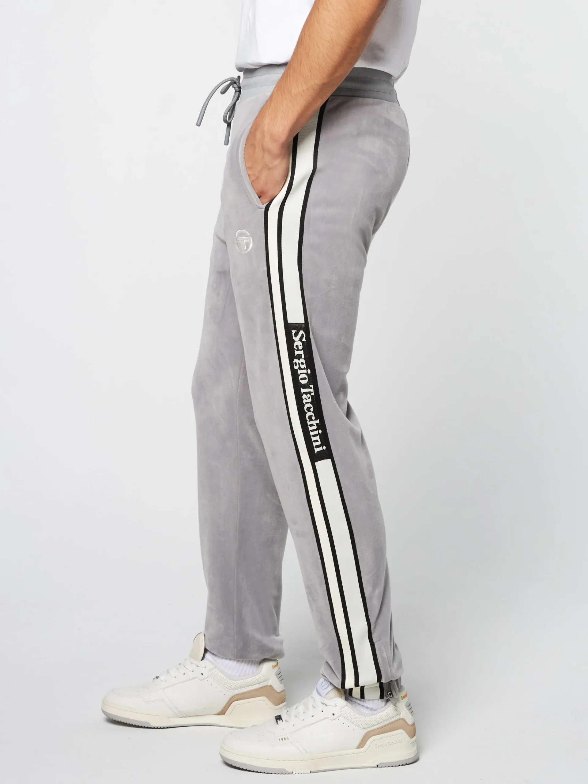 Sergio Tacchini Pereto Velour Track Pant- SLEET Online