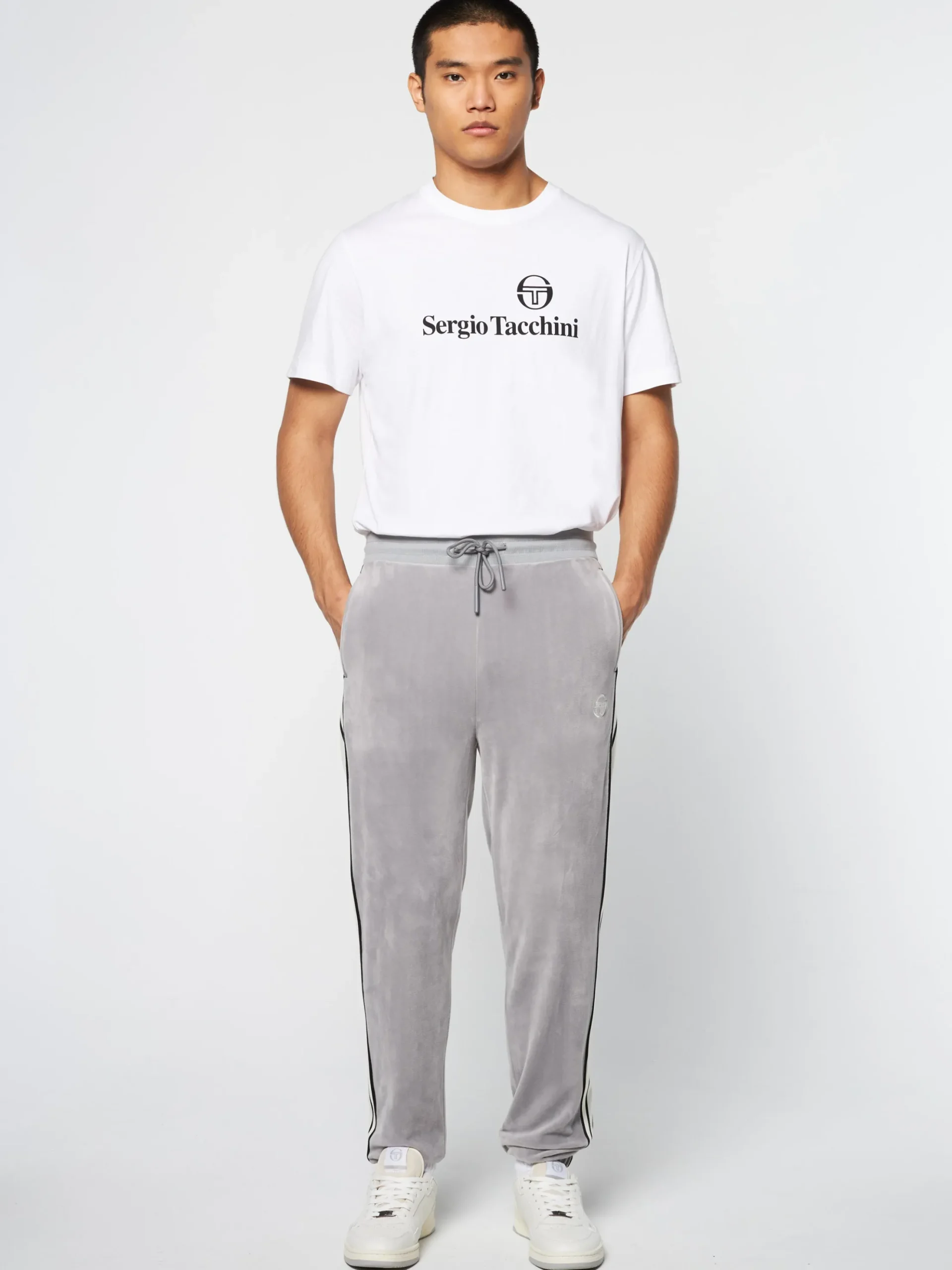 Sergio Tacchini Pereto Velour Track Pant- SLEET Online