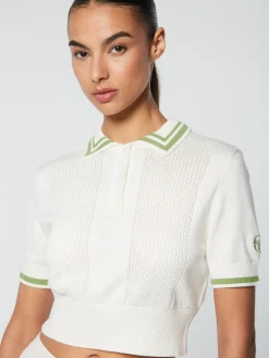 Sergio Tacchini Perla Knit Cropped Polo- GARDENIA Best