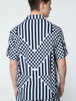 Sergio Tacchini Piastrella Terry Cabana Shirt- MARITIME BLUE Hot