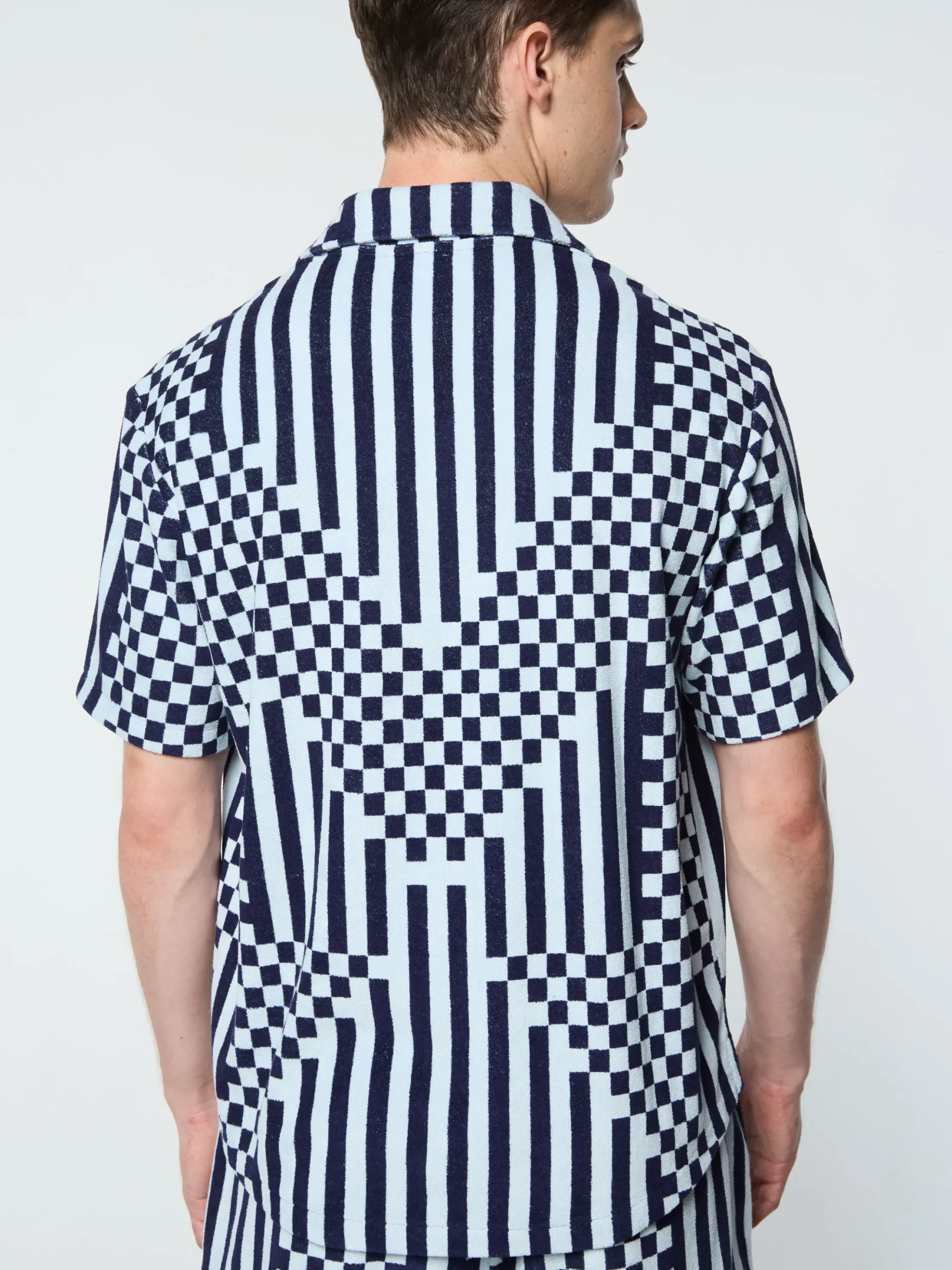 Sergio Tacchini Piastrella Terry Cabana Shirt- MARITIME BLUE Hot