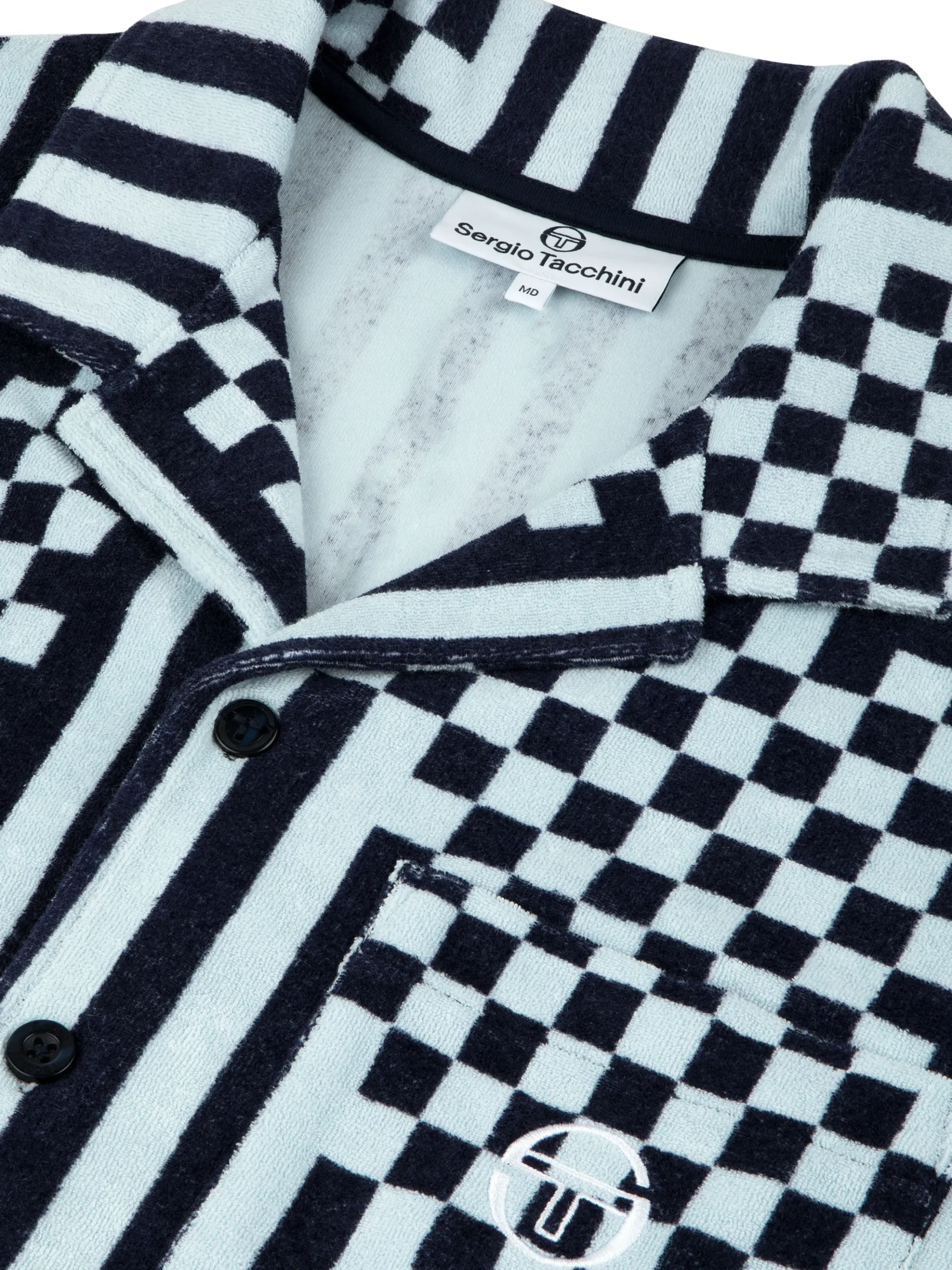 Sergio Tacchini Piastrella Terry Cabana Shirt- MARITIME BLUE Hot