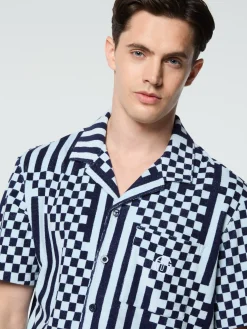 Sergio Tacchini Piastrella Terry Cabana Shirt- MARITIME BLUE Hot