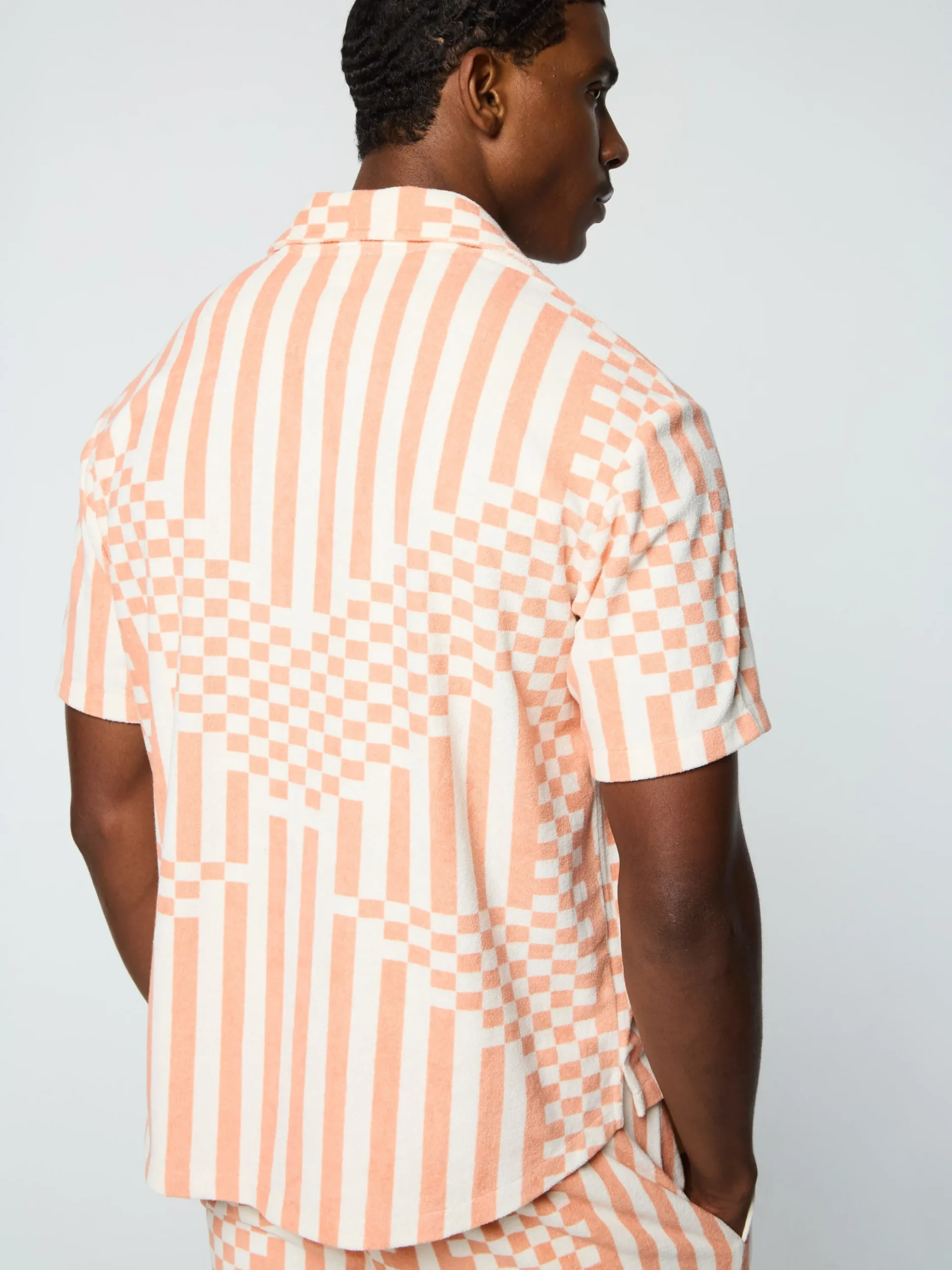 Sergio Tacchini Piastrella Terry Cabana Shirt- CANYON SUNSET Discount