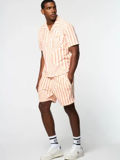 Sergio Tacchini Piastrella Terry Cabana Shirt- CANYON SUNSET Discount