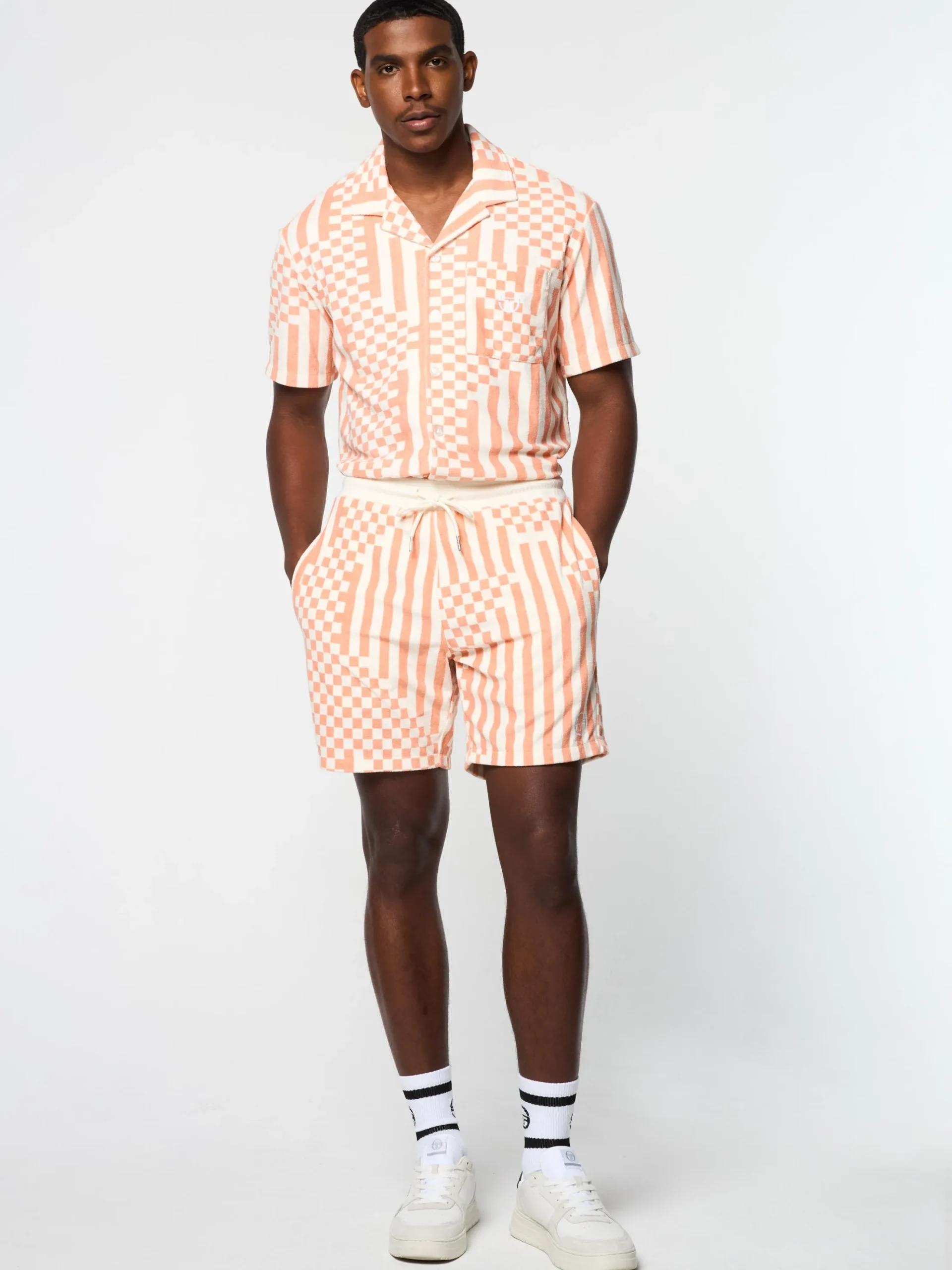 Sergio Tacchini Piastrella Terry Cabana Short- CANYON SUNSET Discount