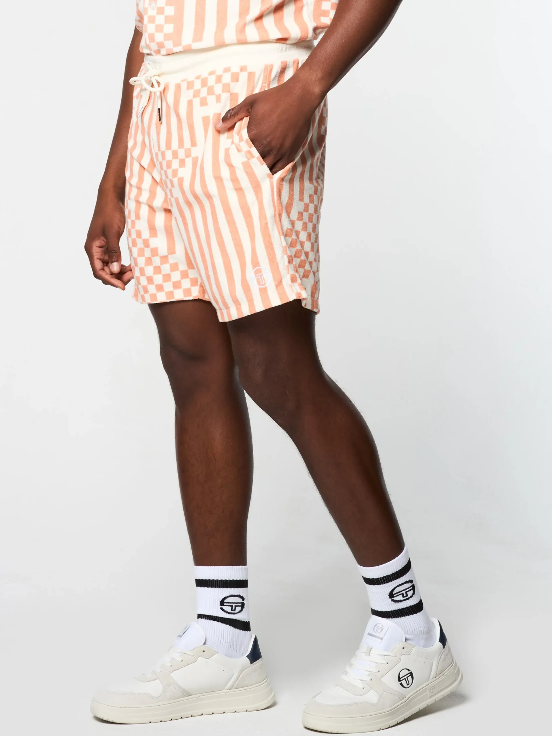 Sergio Tacchini Piastrella Terry Cabana Short- CANYON SUNSET Discount