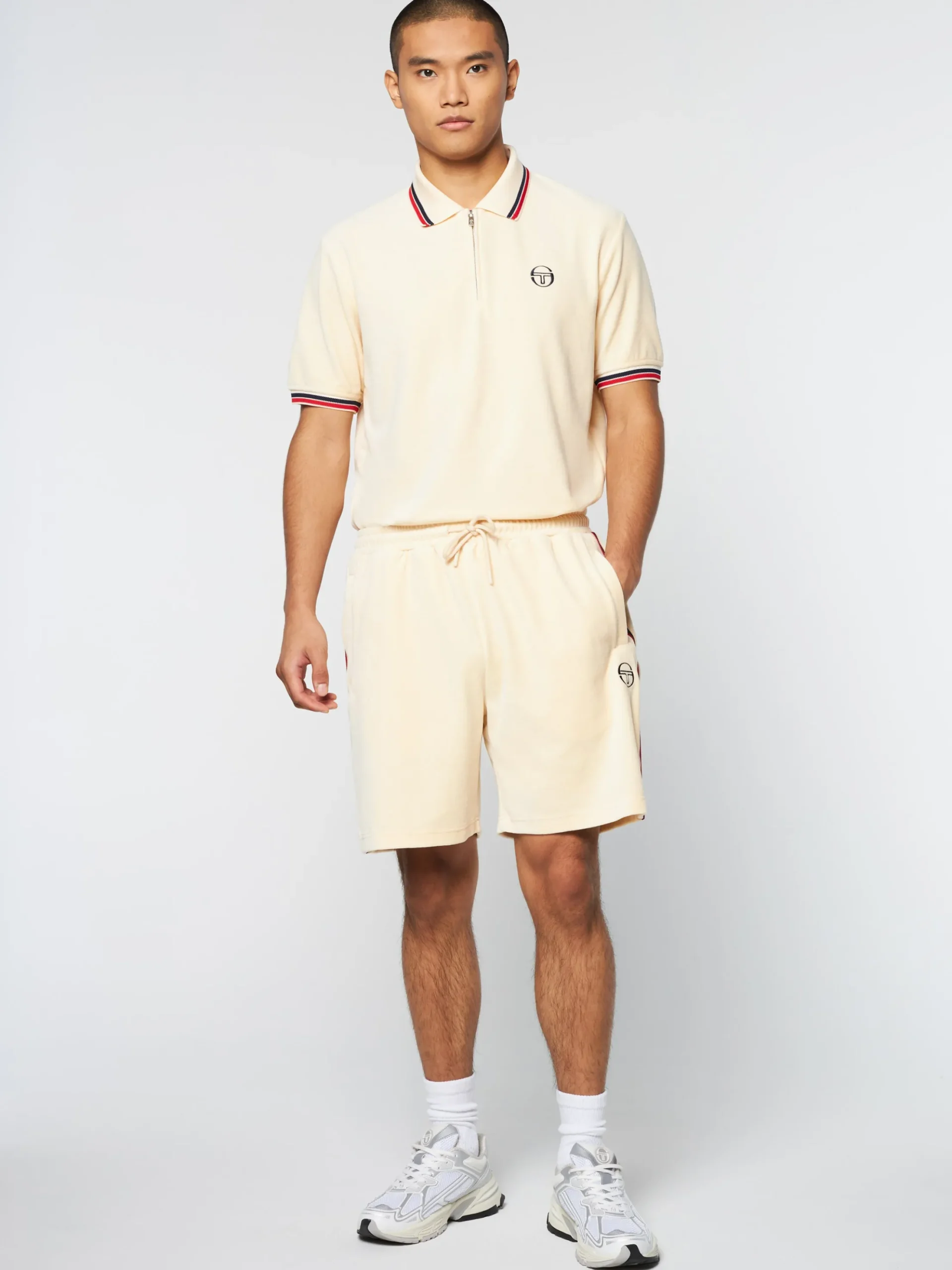 Sergio Tacchini Primo Velour Short- PEARL IVORY Online