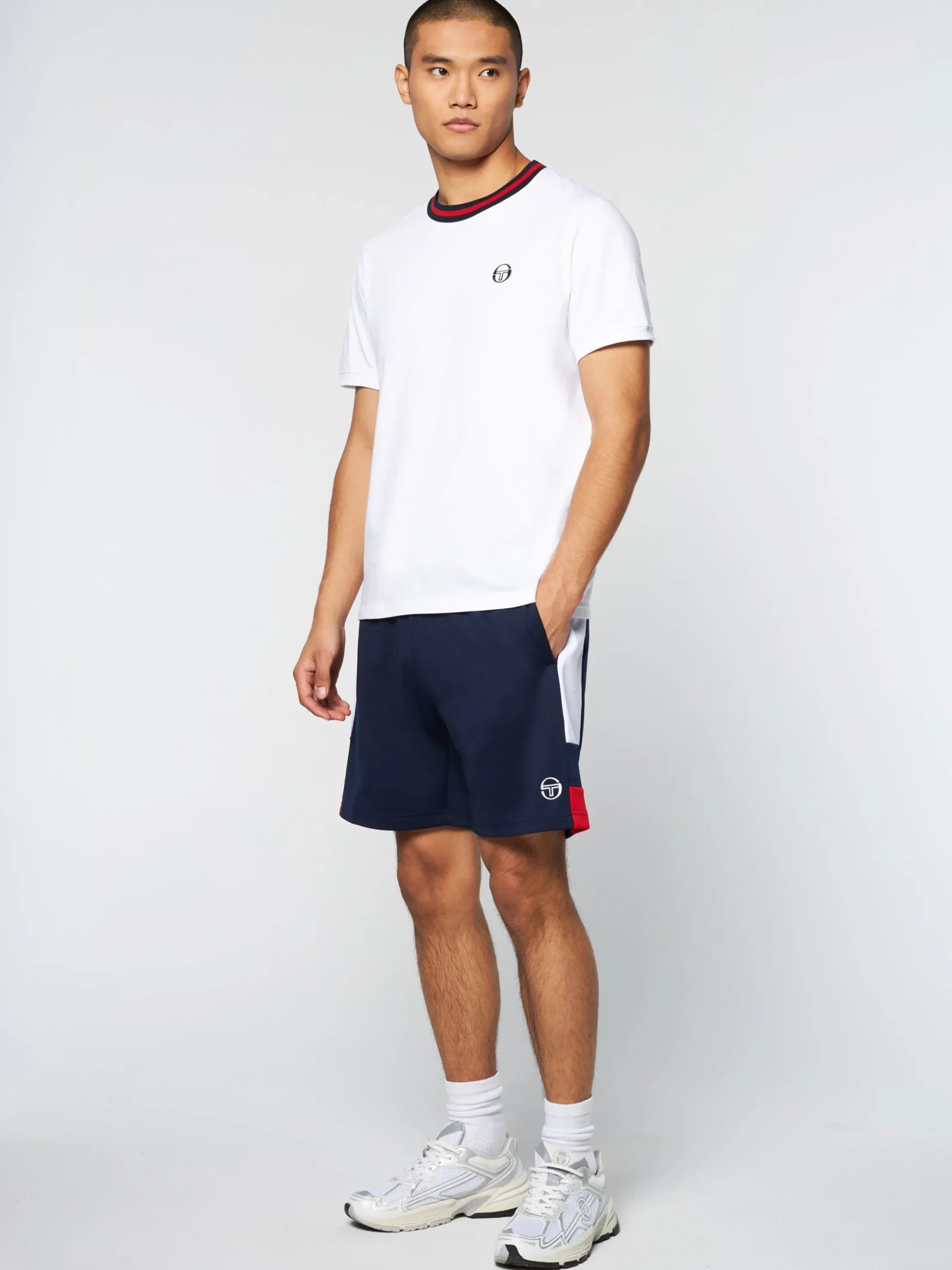 Sergio Tacchini Rainer T-Shirt- White/ Adrenaline Rush WHITE/ADRENALINE RUSH Online