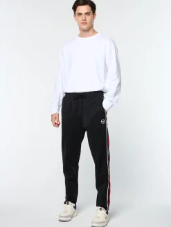 Sergio Tacchini Renshaw Tape Track Pant- BLACK Discount