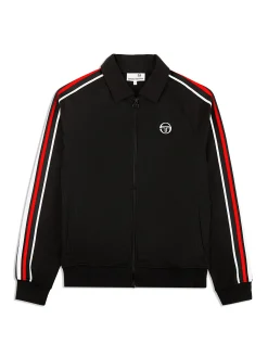 Sergio Tacchini Renshaw Tape Track Top- BLACK Outlet