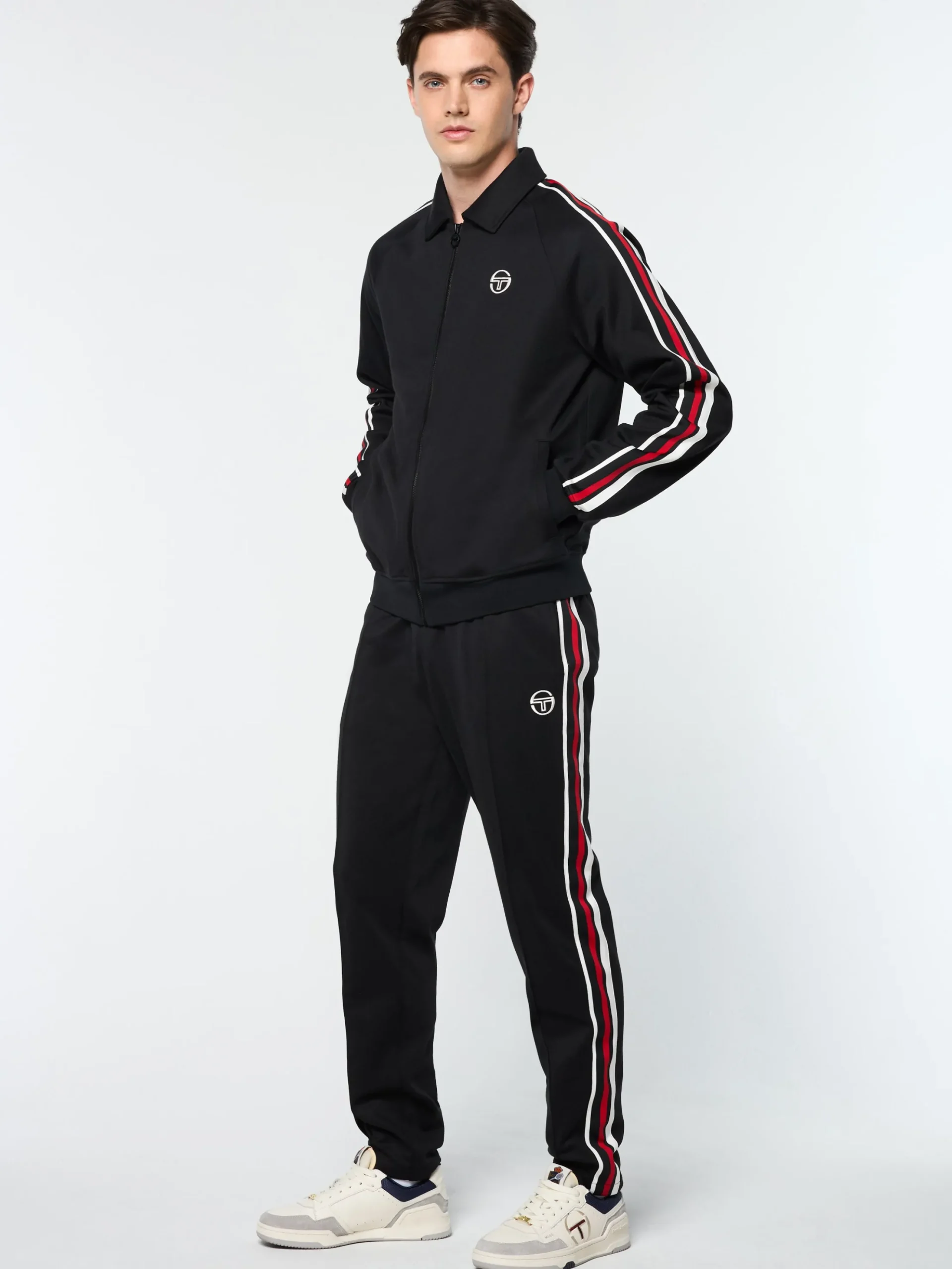 Sergio Tacchini Renshaw Tape Track Top- BLACK Outlet