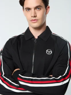 Sergio Tacchini Renshaw Tape Track Top- BLACK Outlet