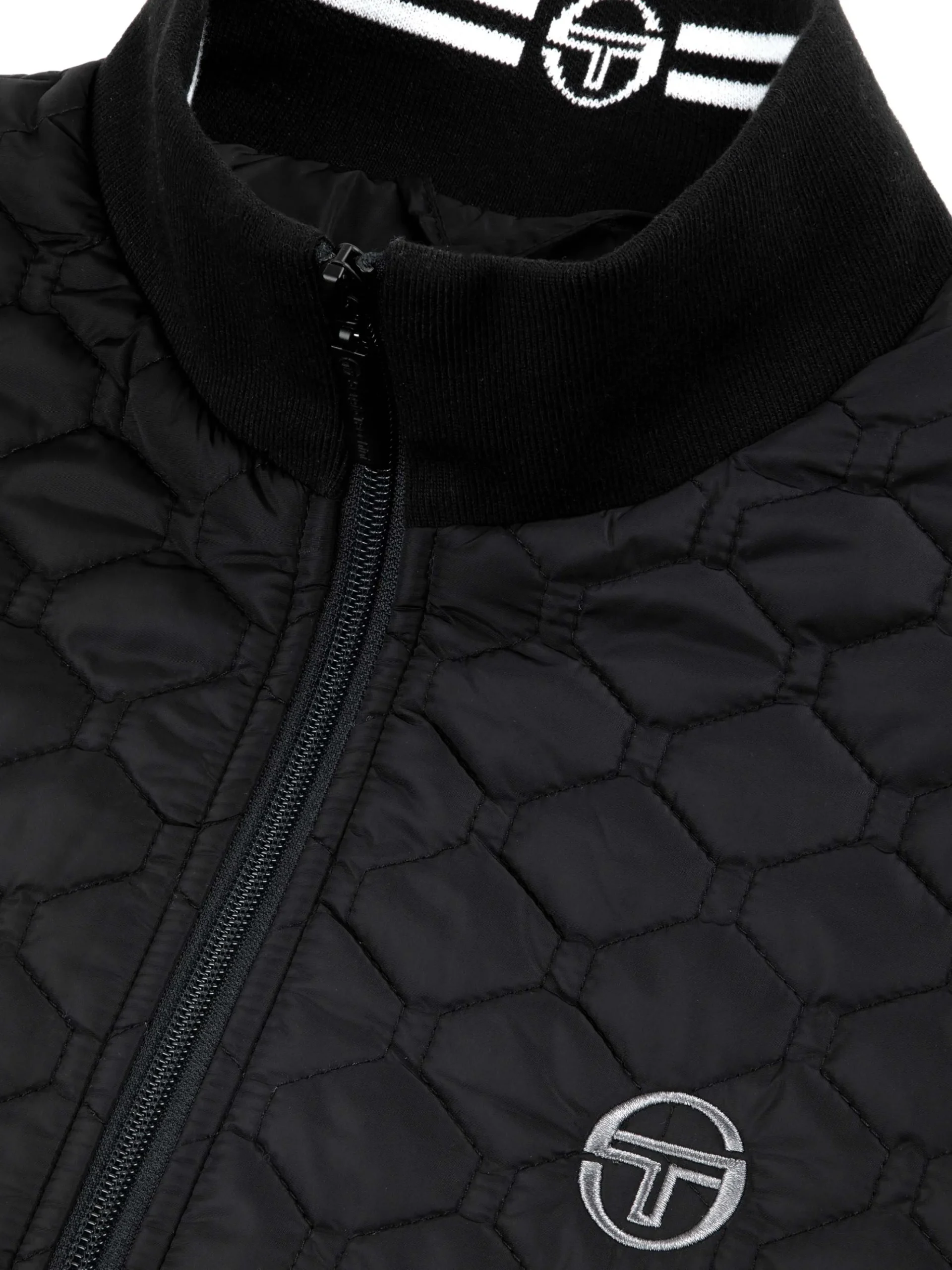 Sergio Tacchini Sapri Quilted Track Jacket- BLACK BEAUTY Best