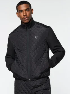 Sergio Tacchini Sapri Quilted Track Jacket- BLACK BEAUTY Best