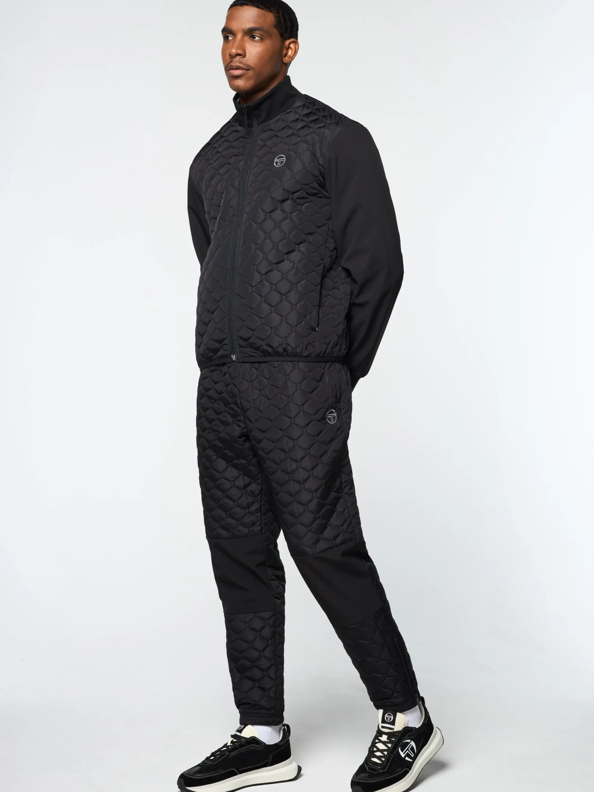 Sergio Tacchini Sapri Quilted Track Jacket- BLACK BEAUTY Best