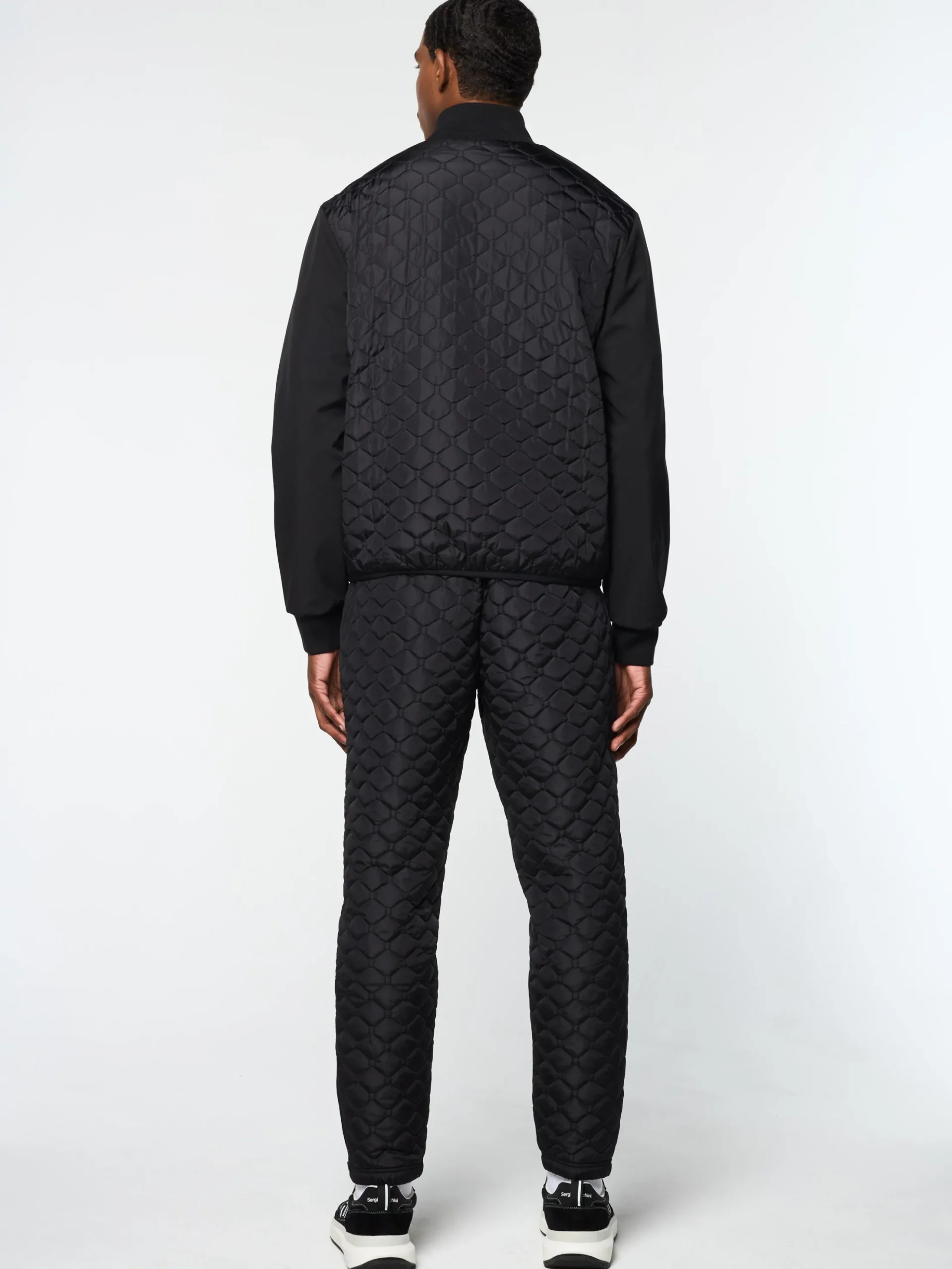 Sergio Tacchini Sapri Quilted Track Jacket- BLACK BEAUTY Best