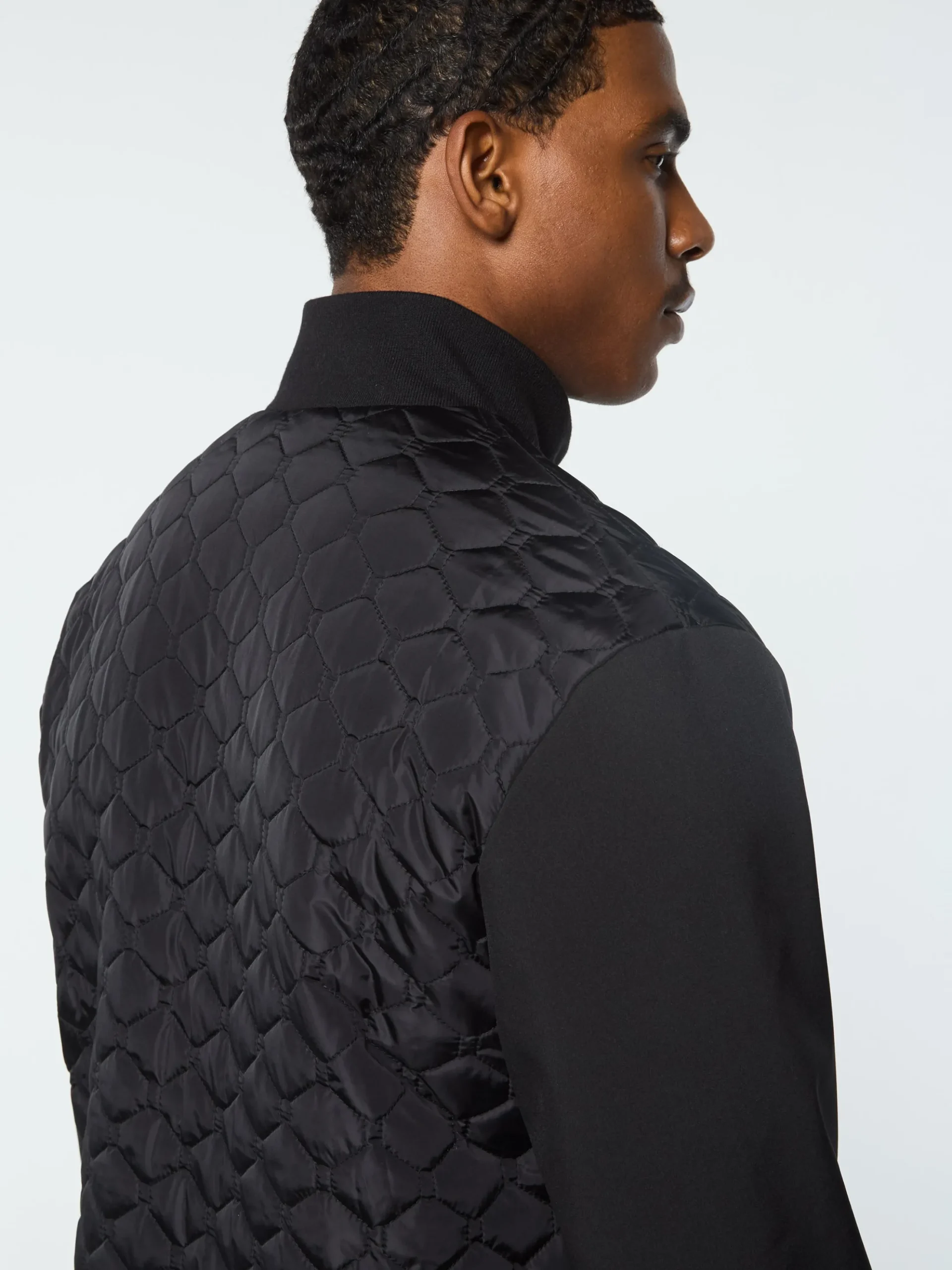 Sergio Tacchini Sapri Quilted Track Jacket- BLACK BEAUTY Best