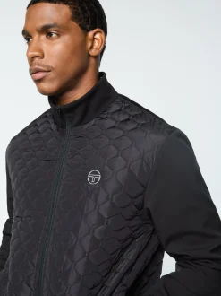 Sergio Tacchini Sapri Quilted Track Jacket- BLACK BEAUTY Best