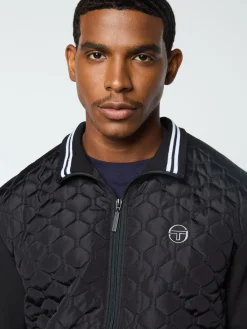 Sergio Tacchini Sapri Quilted Track Jacket- BLACK BEAUTY Best