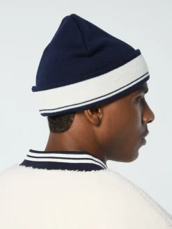 Sergio Tacchini Sellarz Knit Beanie- Maritime Blue/ Gardenia MARITIME BLUE/GARDENIA Fashion