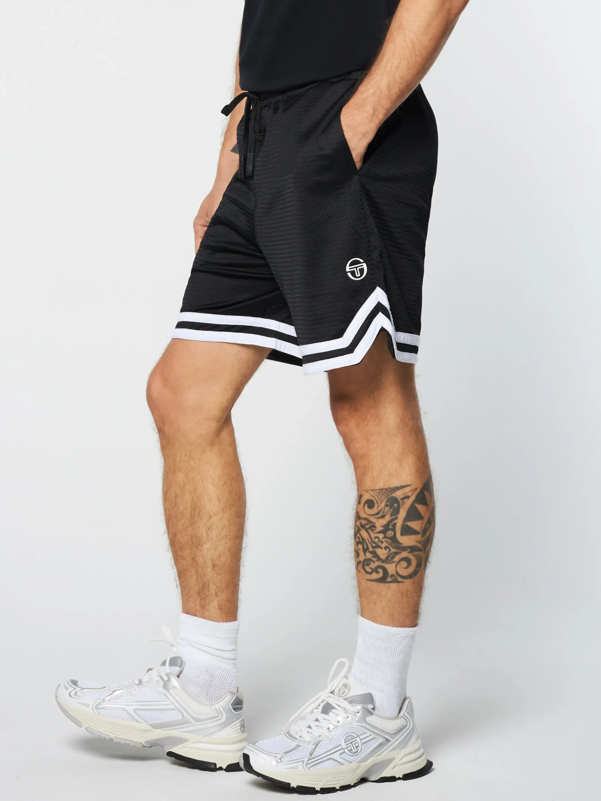 Sergio Tacchini Spazio Banda Mesh Short- BLACK BEAUTY Outlet