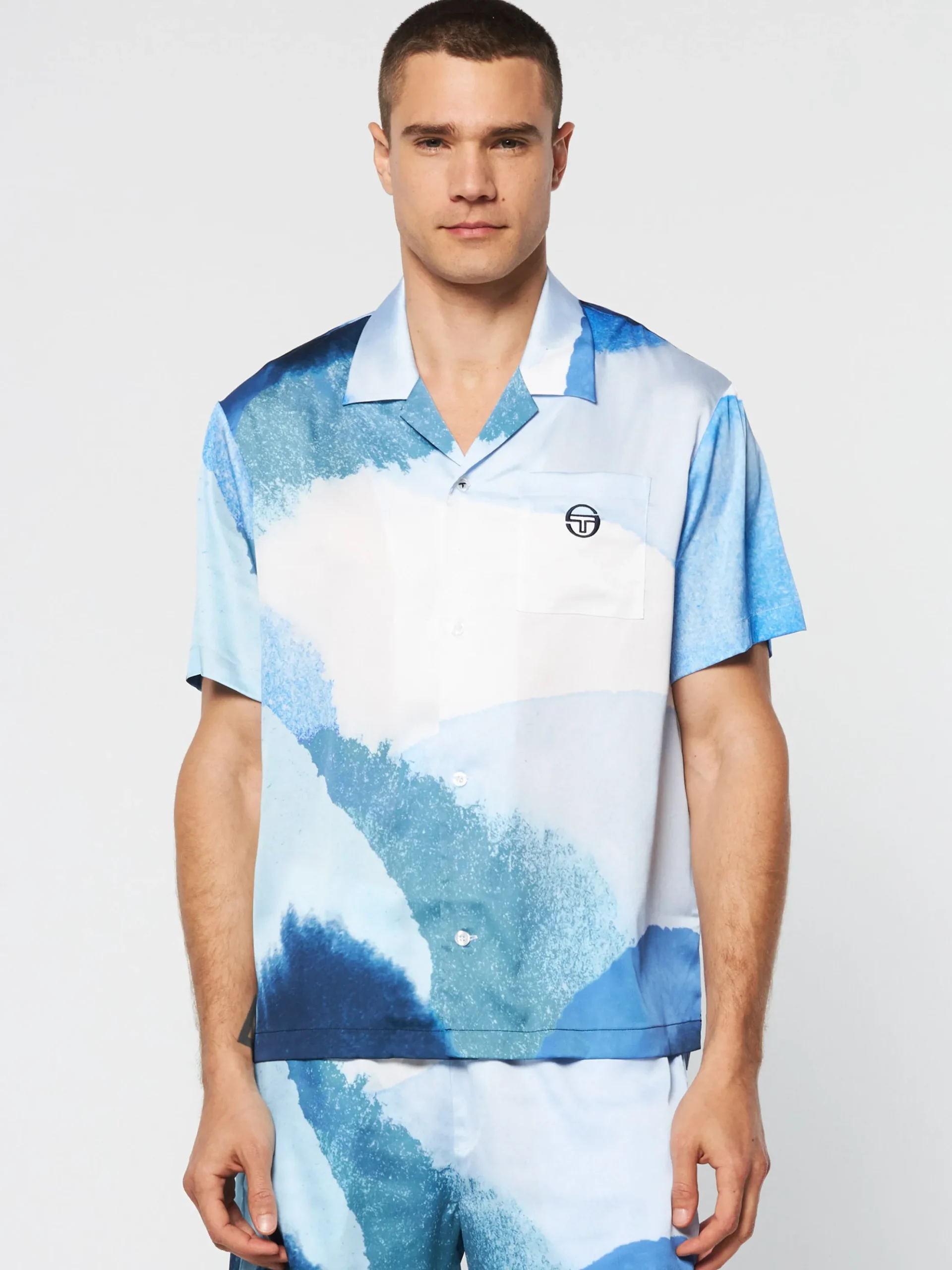 Sergio Tacchini Spiaggia Cabana Shirt- Maritime Blue/ Multi MARITIME BLUE MULTI Best