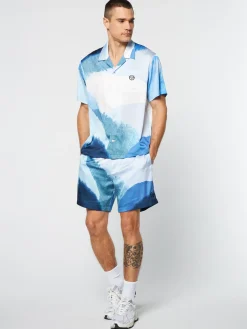 Sergio Tacchini Spiaggia Cabana Shirt- Maritime Blue/ Multi MARITIME BLUE MULTI Best