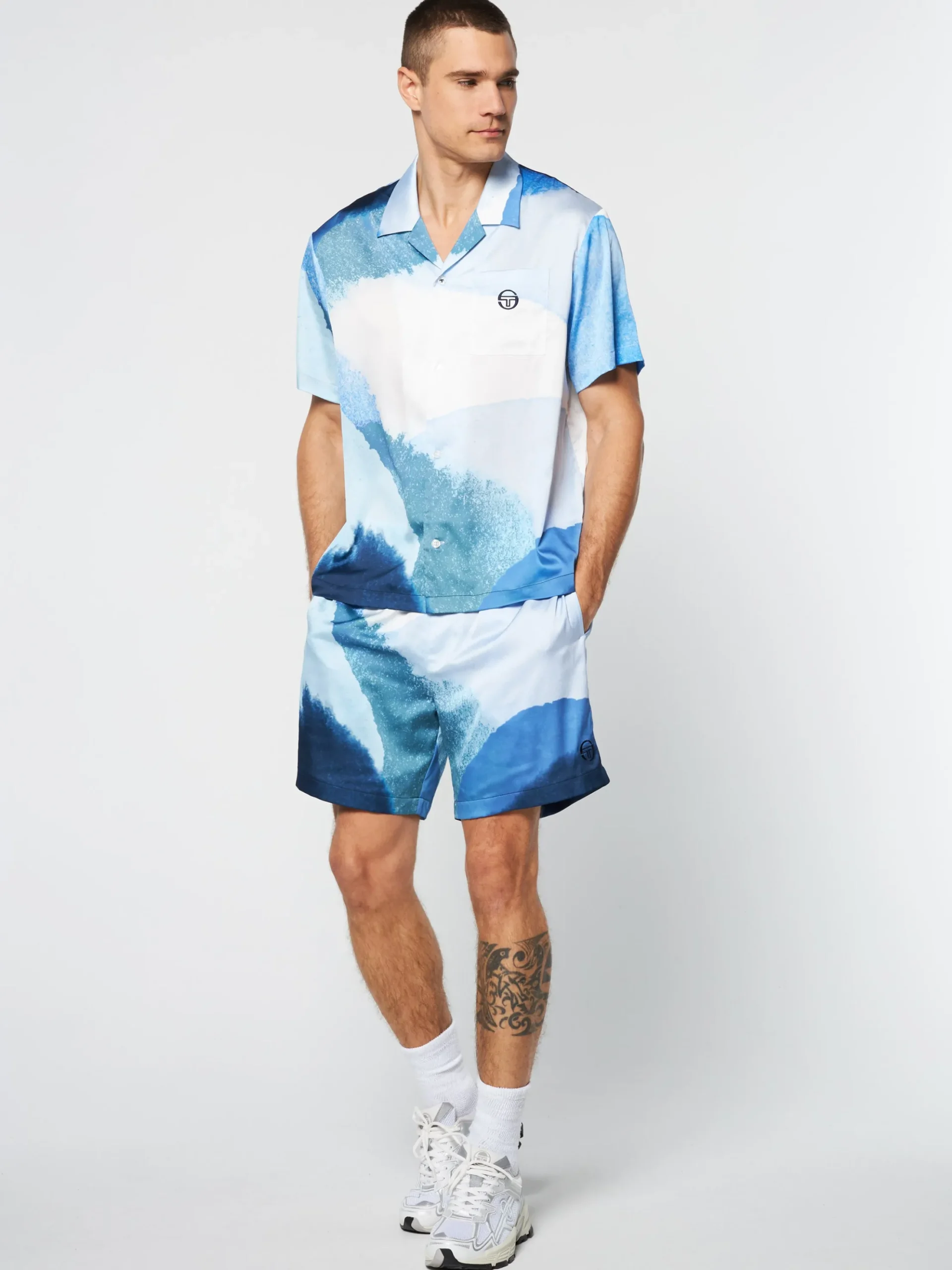 Sergio Tacchini Spiaggia Cabana Shirt- Maritime Blue/ Multi MARITIME BLUE MULTI Best