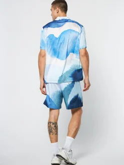 Sergio Tacchini Spiaggia Cabana Shirt- Maritime Blue/ Multi MARITIME BLUE MULTI Best