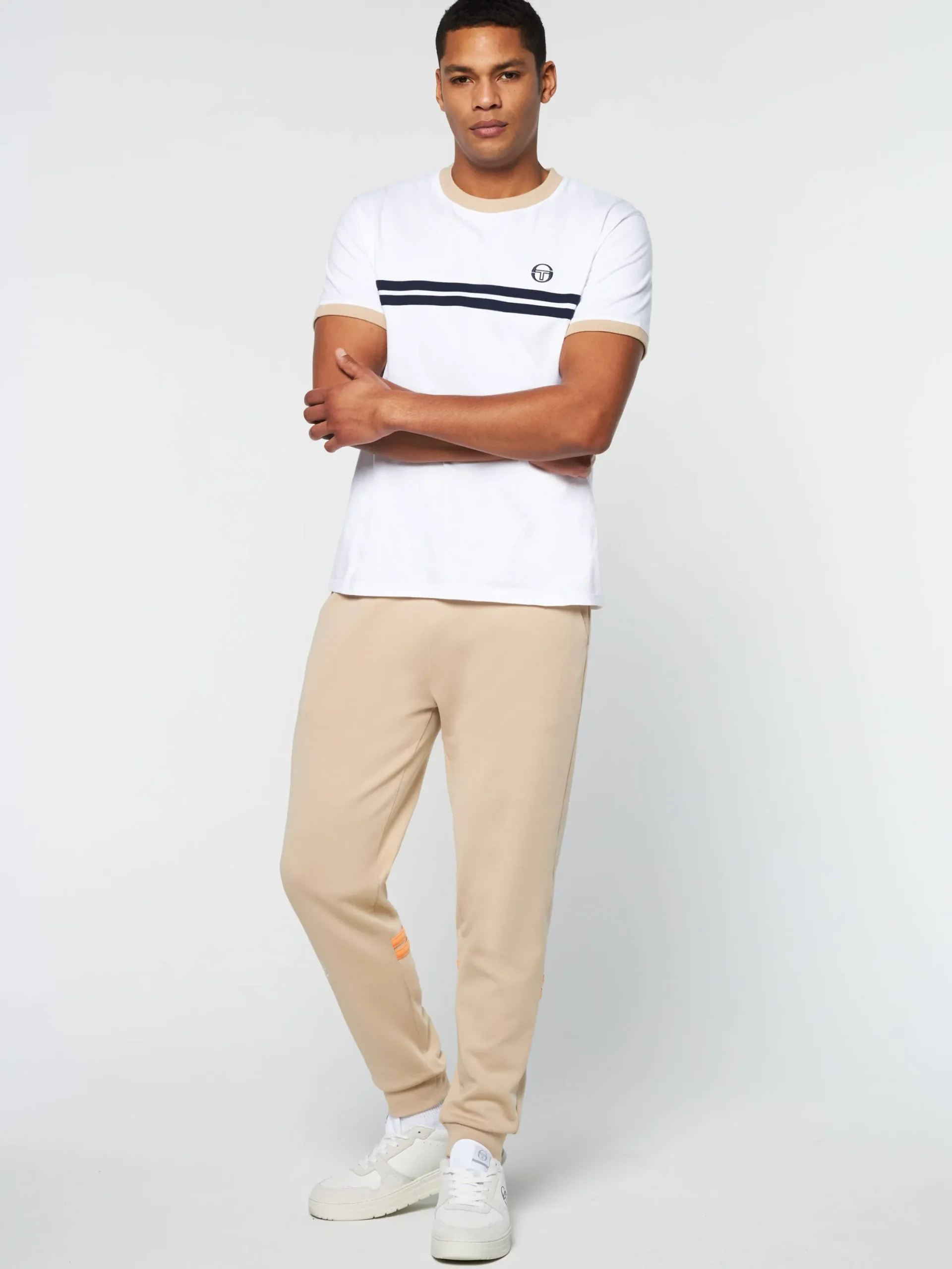 Sergio Tacchini Supermac T-Shirt- White/ Humus WHITE/HUMUS New