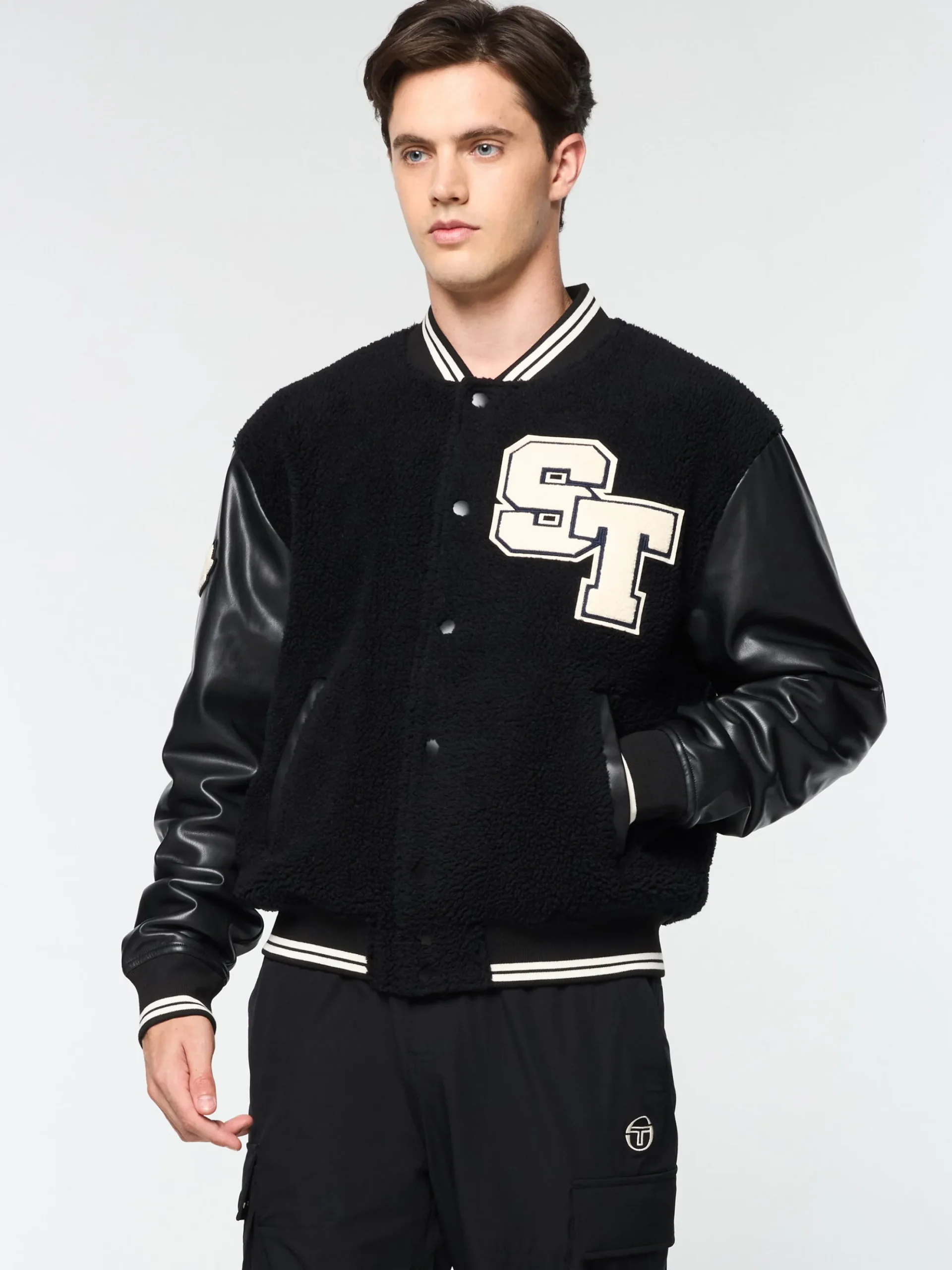 Sergio Tacchini Toppa Varsity Bomber- BLACK BEAUTY Clearance