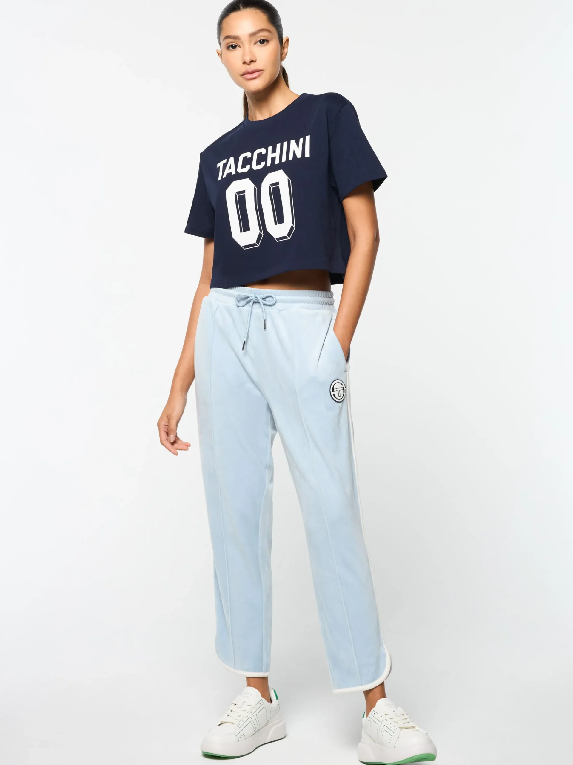 Sergio Tacchini Veneto 3/4 Velour Track Pant- CELESTIAL BLUE Hot