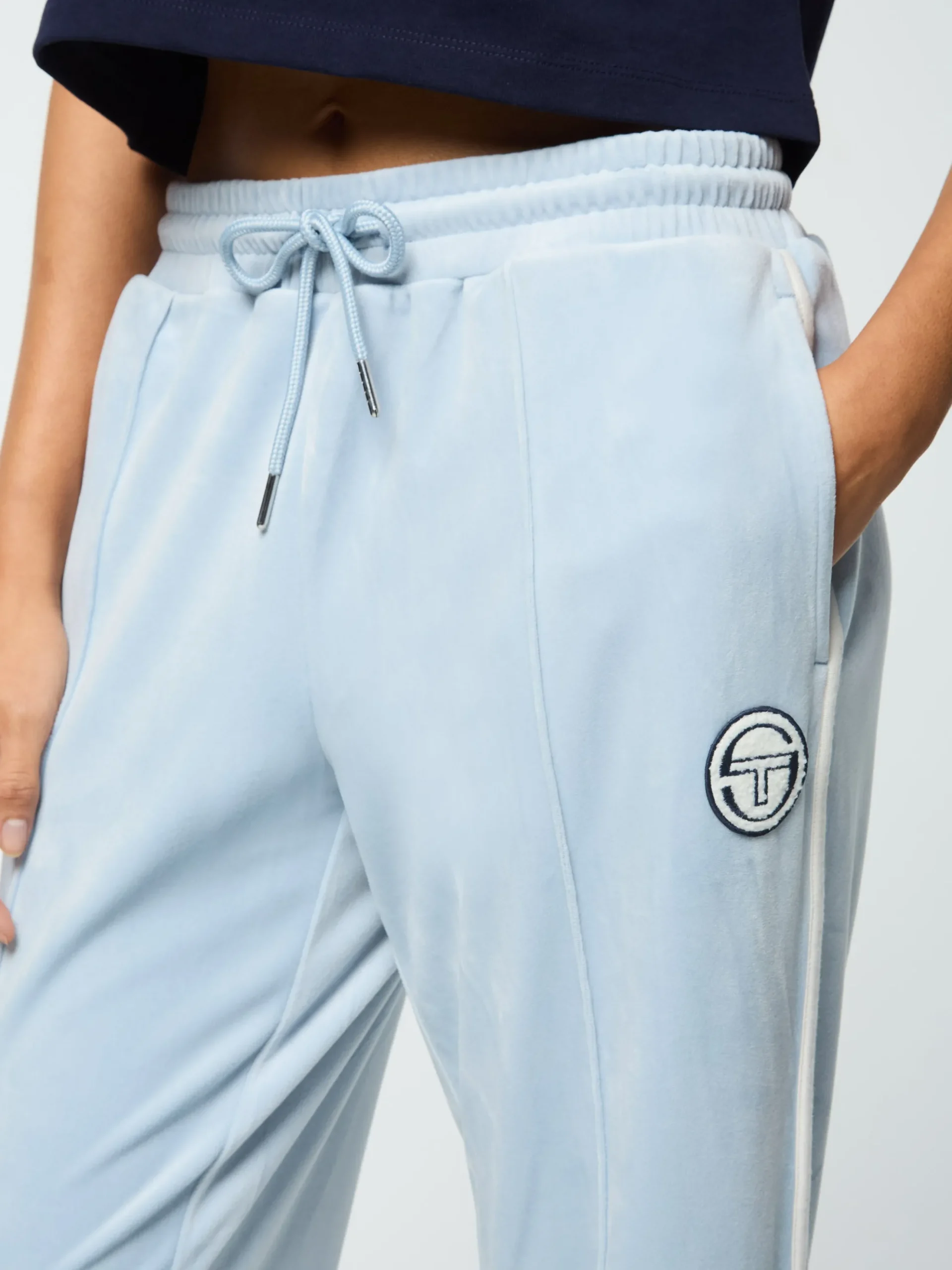 Sergio Tacchini Veneto 3/4 Velour Track Pant- CELESTIAL BLUE Hot