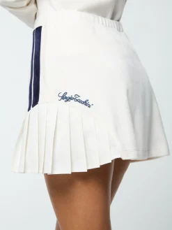 Sergio Tacchini Veneto Velour Mini Skirt- GARDENIA Hot